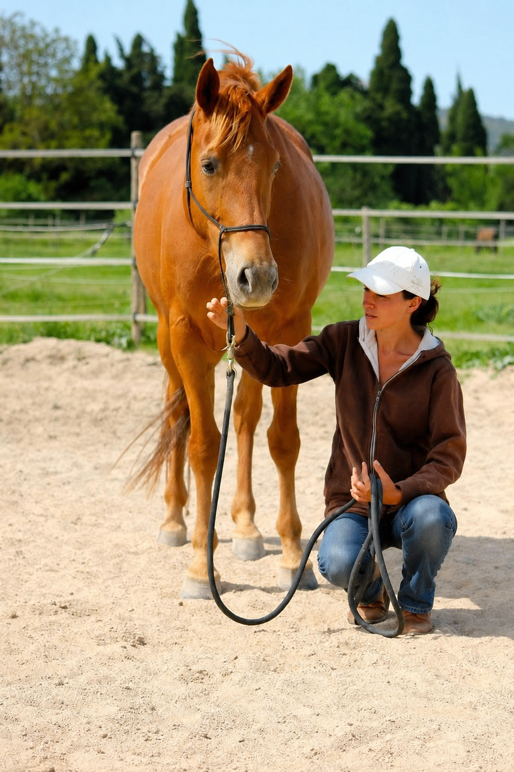 Arabella en état d'alerte avec Elodie au début de leur rencontre